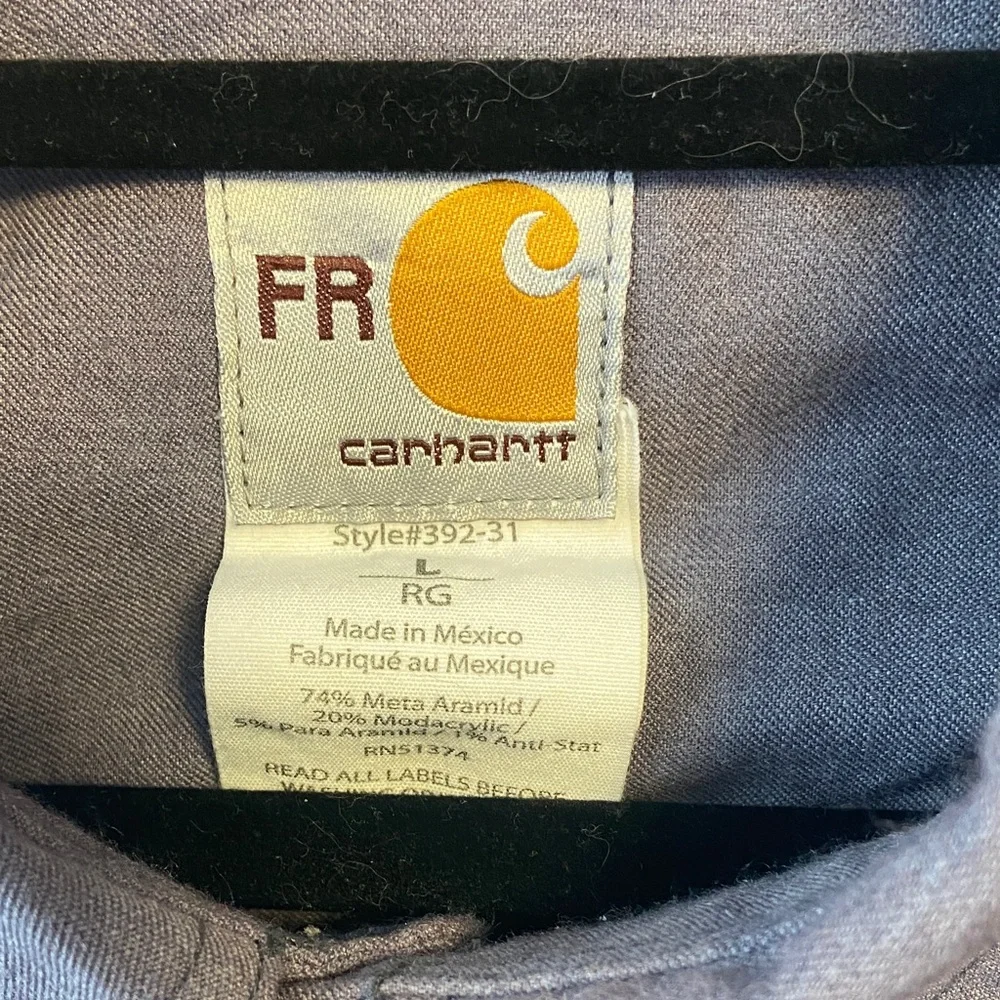 Carhartt Men's Button Down Work Shirt in Gray - Picture 2 of 7